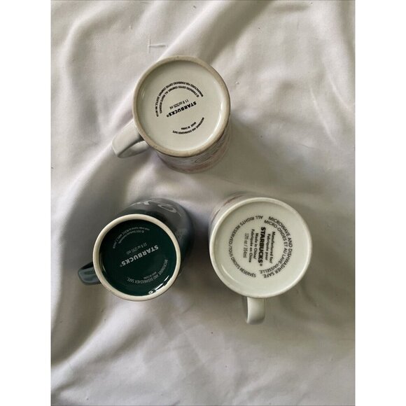 Starbucks Holiday Ceramic Mug Set Of 3 - Fall Leaves Thankful & Winter Snowflake - Picture 6 of 12